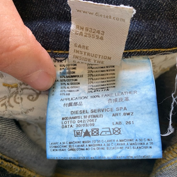 DIESEL Ramys Boot Cut Jeans Womens 28 Dark Wash Stretch Made Italy Lbl 27X32 - Picture 7 of 15